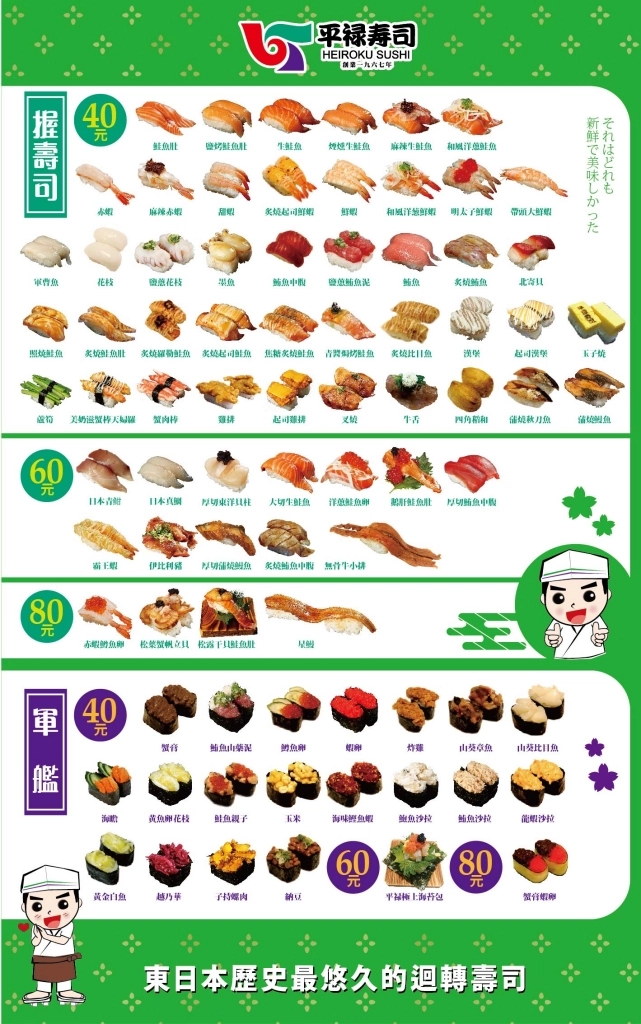 【台中北區】平祿壽司~東日本歷史最悠久的連鎖「平祿壽司」，$40元起餐點選擇性多 @飛天璇的口袋