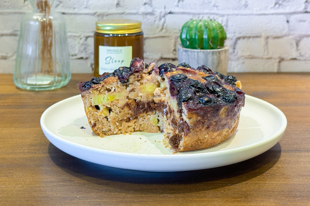 食譜分享｜香蕉燕麥蛋糕．減醣也可以吃的甜點，一片100多卡無負擔 @飛天璇的口袋