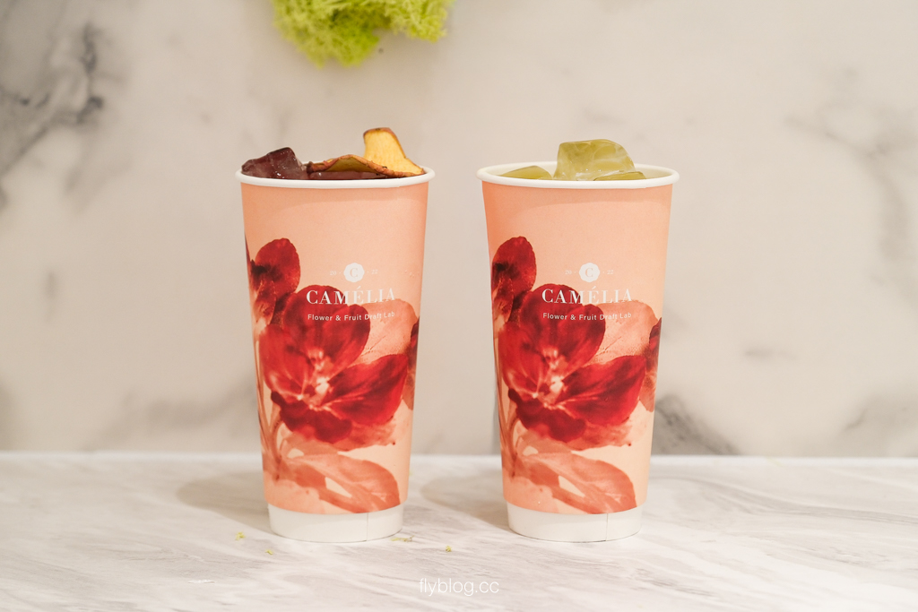 台中北屯｜CAM&Eacute;LIA 山茶花 漢神洲際概念店．台中精品手搖飲新品牌，美美紙提盒和儀式感開香 @飛天璇的口袋