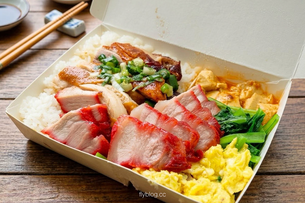 台中北屯｜香港鍋巴港式燒臘快餐．北平路銷魂燒臘便當推薦，外酥內嫩的烤鴨與叉燒 @飛天璇的口袋